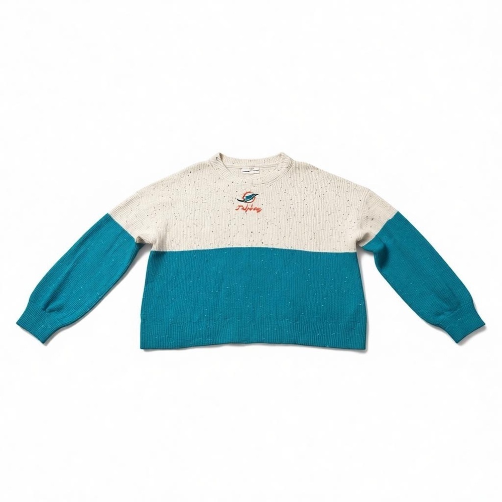 Miami Dolphins Colorblock Sweater WEAR by Erin Andrews | NFL Official NWT - XXL - Picture 2 of 7